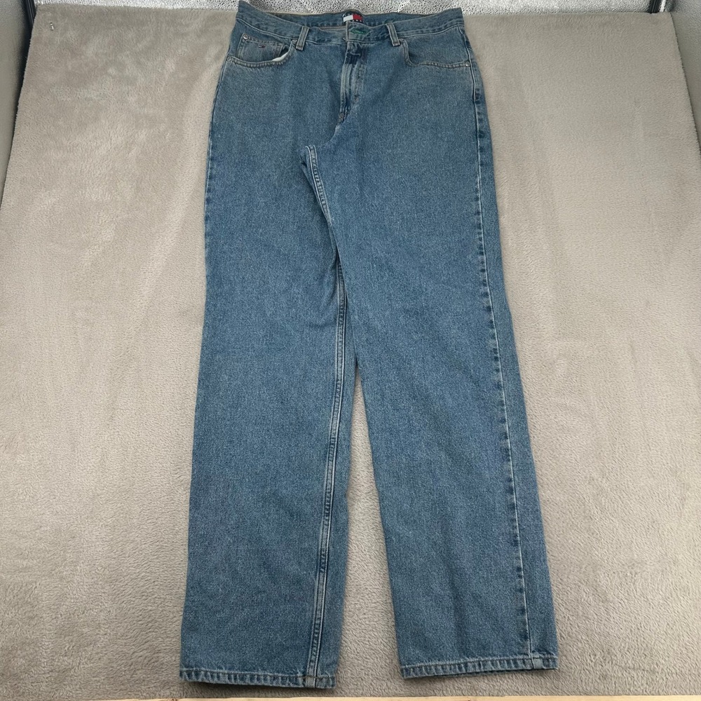 Vintage Tommy Hilfiger Baggy Jeans Mens 34/34 Blue Denim Straight Leg Preowned‎